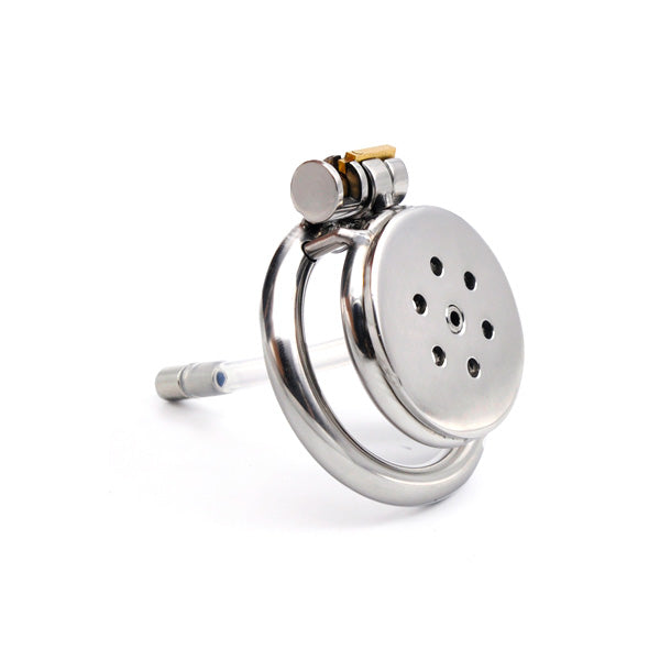 Flat Chastity Cage C4 with Urethral Tube