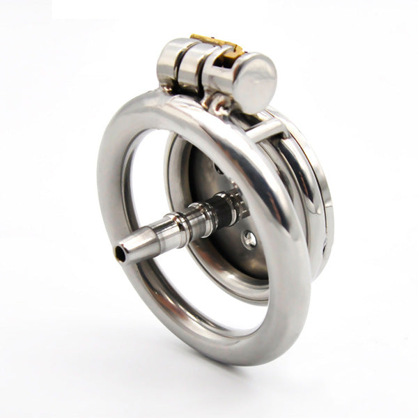 Flat Chastity Cage C4 with Urethral Tube