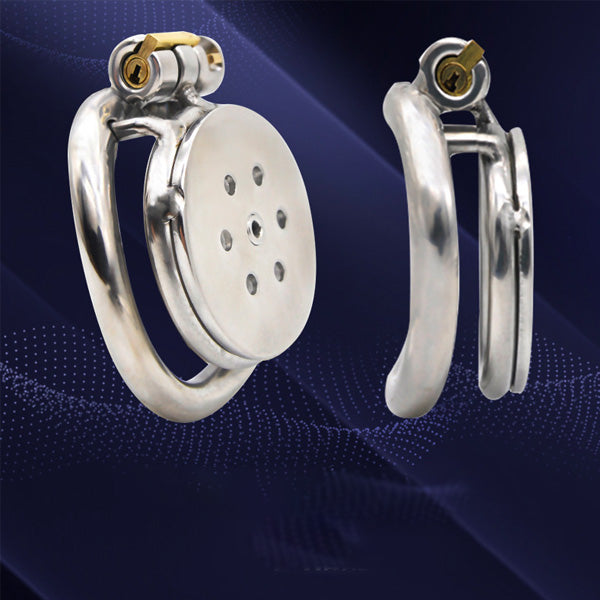 Flat Chastity Cage C41 with Urethral Tube