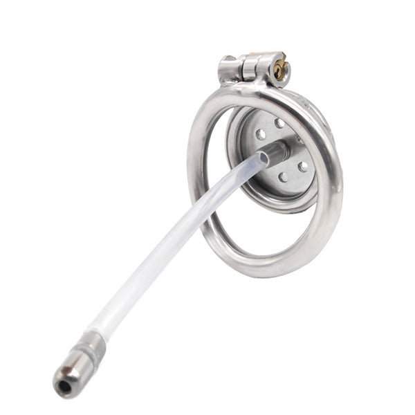 Flat Chastity Cage C41 with Urethral Tube