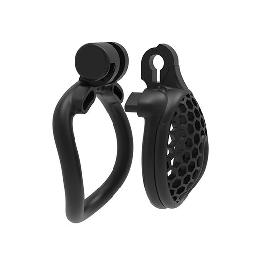 flat chastity cage v8 with the cover opened