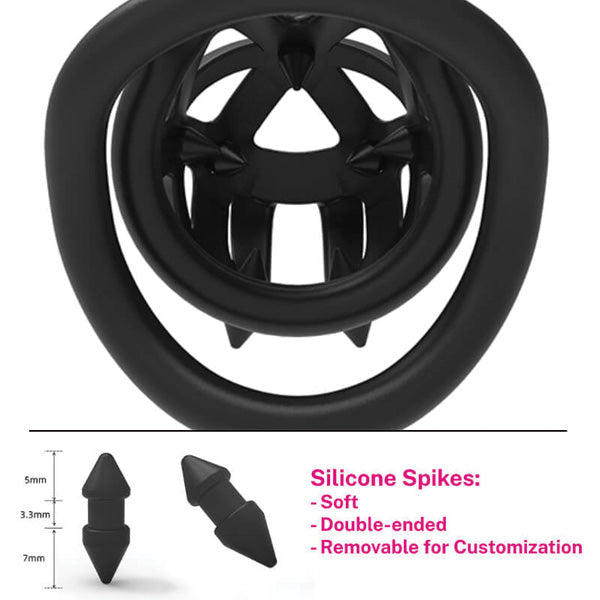 Chastity Cage Diamond With Removable Silicone Spikes - Short