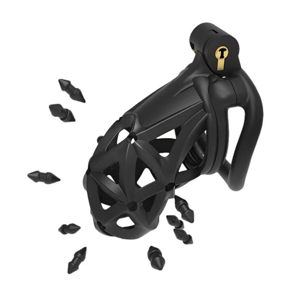 chastity cage diamond with silicone spikes out