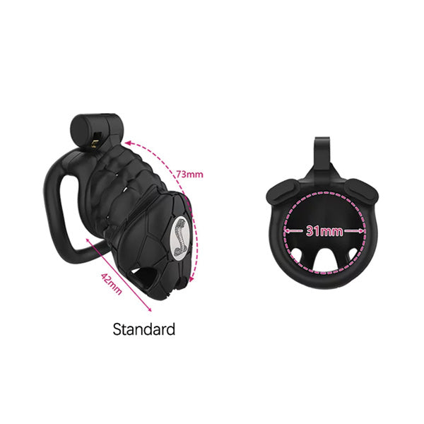 cobra 8 chastity cage standard with measure details