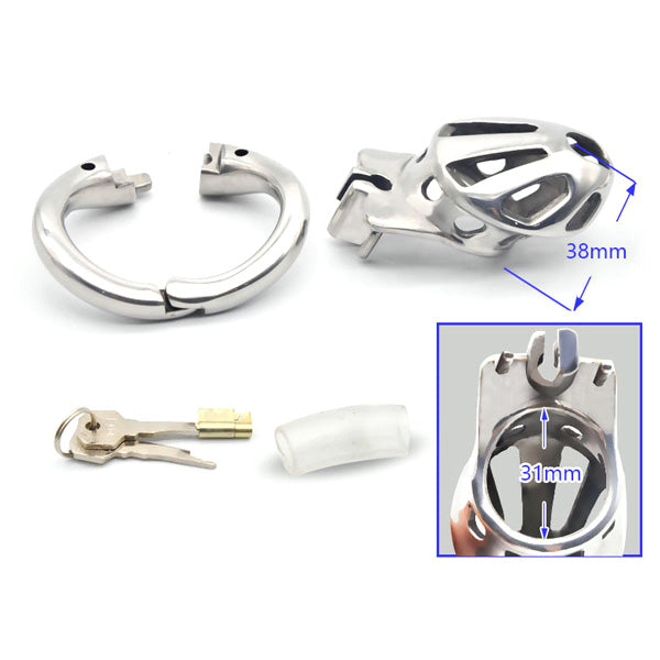 Stainless Steel Chastity Cage - S10 Micro