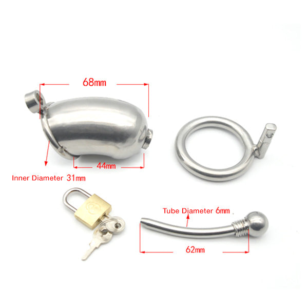 Stainless Steel Chastity Cage Z12 with Removable Urethral Insert