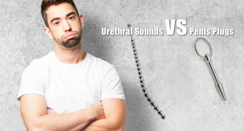 a man is thinking the difference between urethral sounds and penis plugs