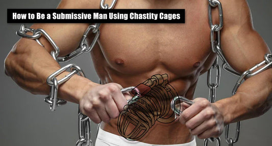 submissive man with chastity cage
