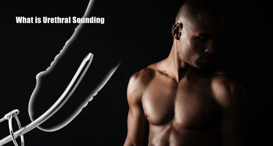 urethral sounding banner with a naked man and penis plug