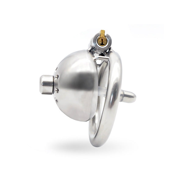 Stainless steel micro chastity cage with detachable sounding tube