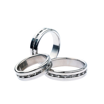 Cock Ring with Ball Chain Inlay TS07 in style view