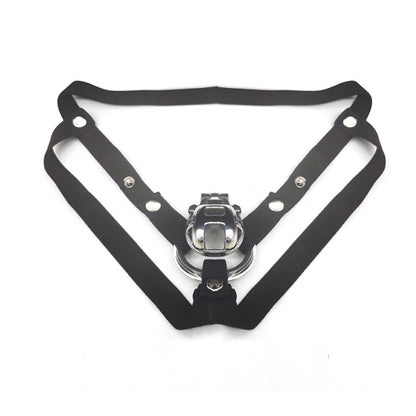 Chastity Cage Belt with Ring top view