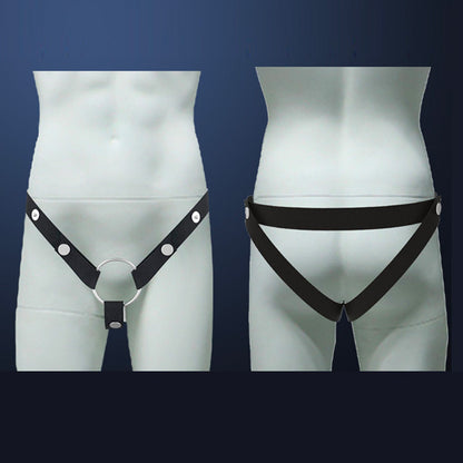 chastity cage belt wearing on model