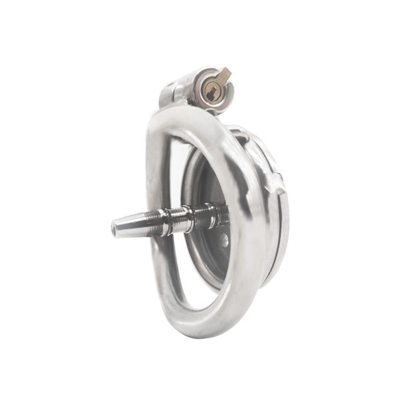 Zeds Production C41 Flat Stainless Steel Chastity Device with Urethral Tube