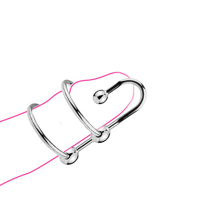 Dual Ringed Sperm Stopper U12 worn on a cock drawing