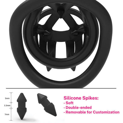 Chastity Cage Diamond With Removable Silicone Spikes - Short Zeds Production