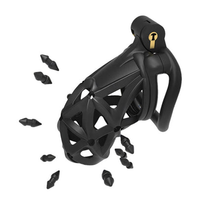 chastity cage diamond with silicone spikes out