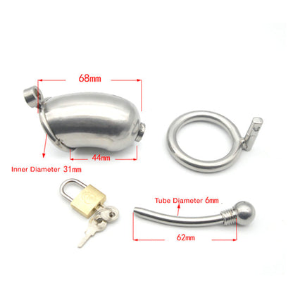 Stainless Steel Chastity Cage Z12 with Removable Urethral Insert Zeds Production