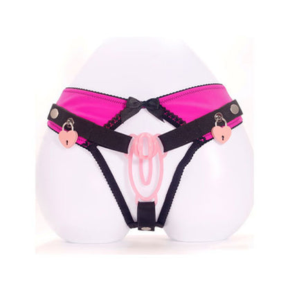 Fufu Chastity Fantasy Panties worn on a model with fufu clip on