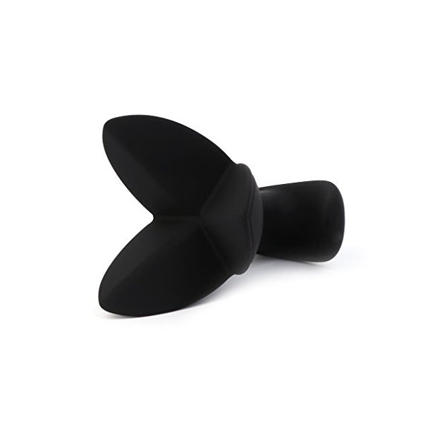 Black anal plug on a white background side view