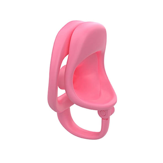 Chastity Cage D13 Negative Pressure Lock - Pink on a white background