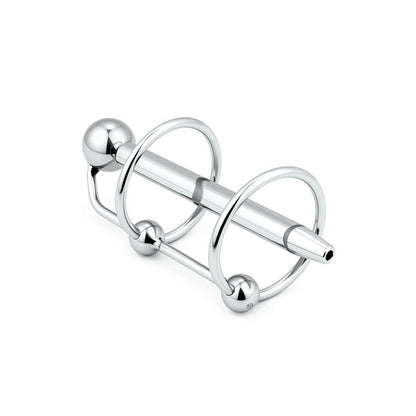 Double Ring Sperm Stopper with geometric design on a white background