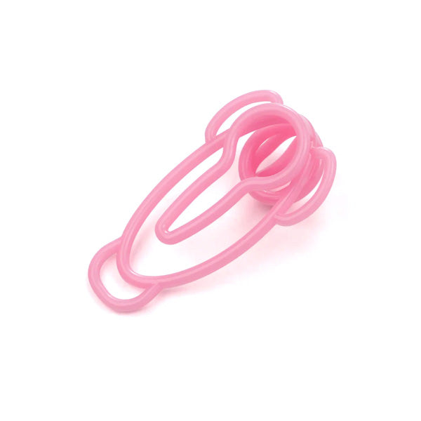 Pink fufuclip on a white background with top view